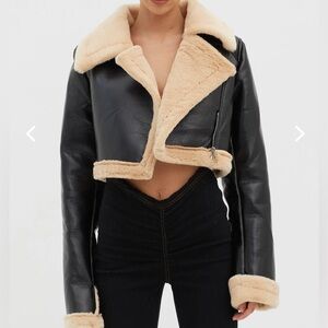 Size small, cropped aviator jacket.
